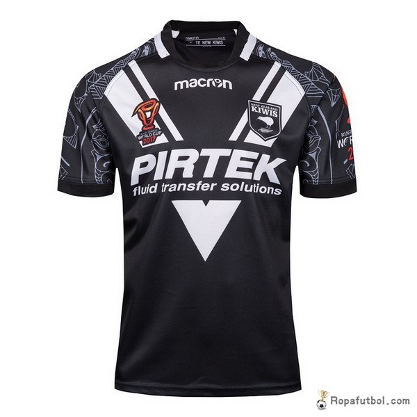 Camiseta Rugby New Zealand Kiwis RLWC Replica Primera Ropa 2017 Negro